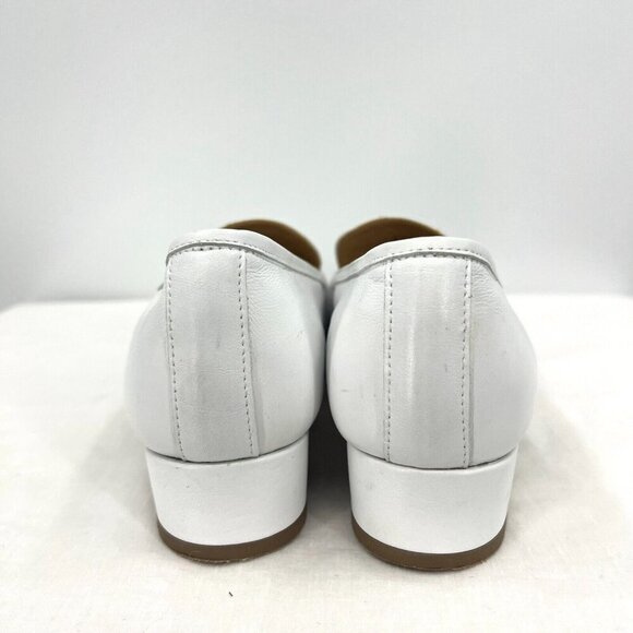 L'idea by Lori White Leather Heeled Loafers Women's Size 41 US 11 Horse Bit - Picture 4 of 10